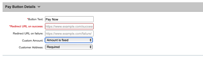 Pay Button Options